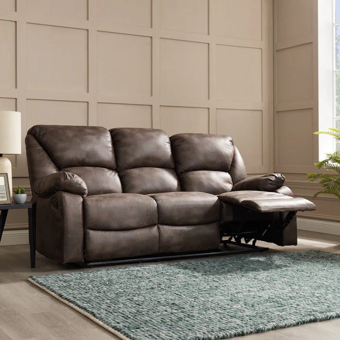 Enoch Faux LeatherFabric 3- Seater Manual Recliner Sofa