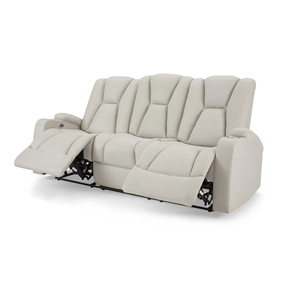Hannah Air Leather 3-Seater Electric Recliner