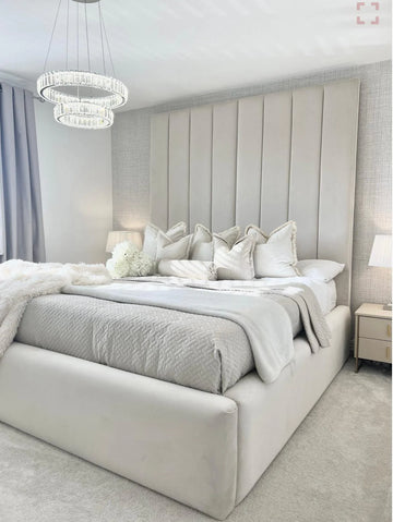 Haven Paneled Bed in Plush Velvet