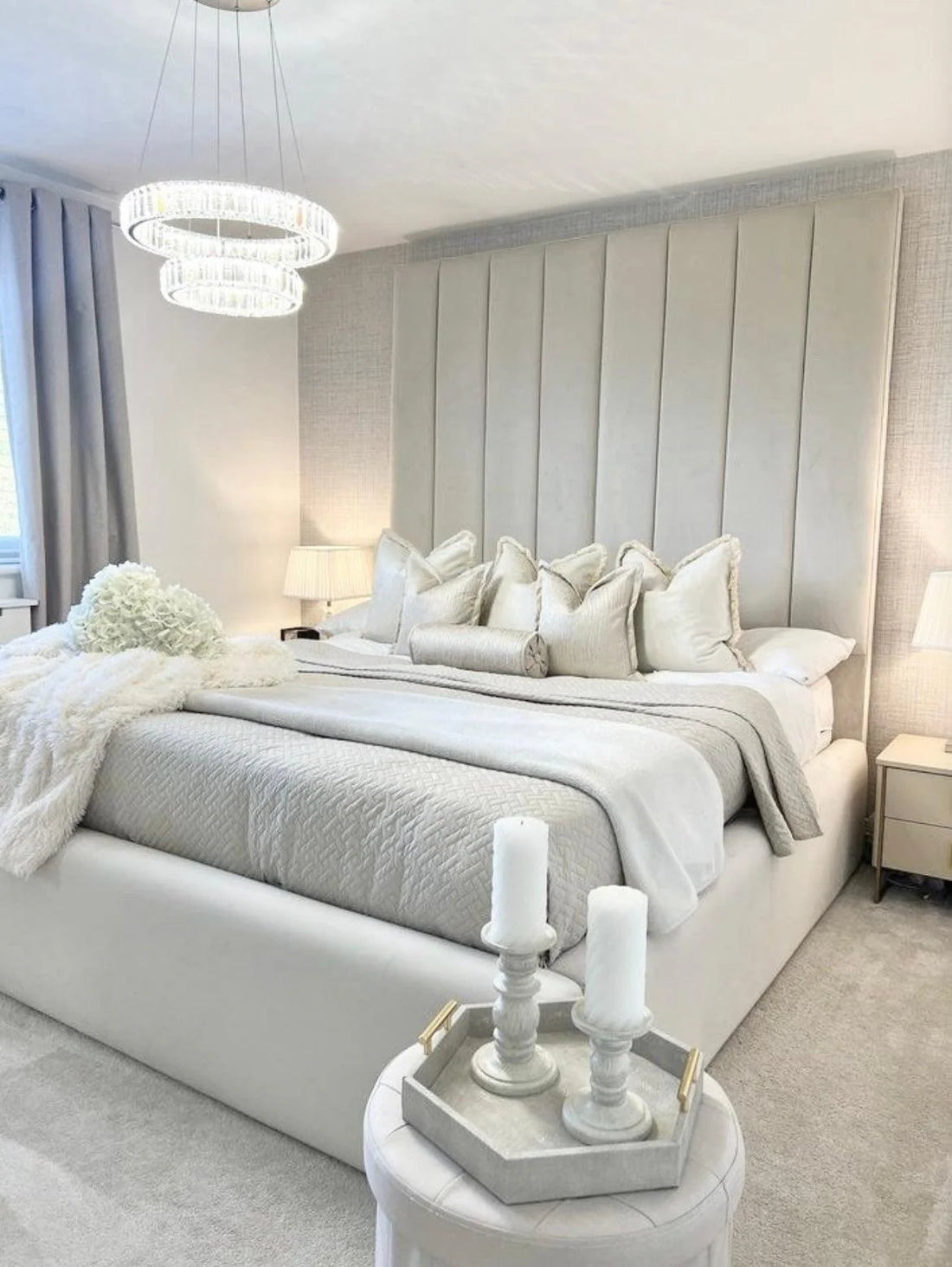 Haven Paneled Bed in Plush Velvet