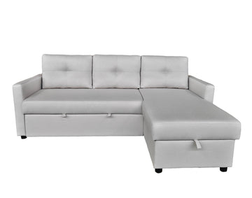 Sial Universal Corner Pull Out Sofa bed with storage chase Silver