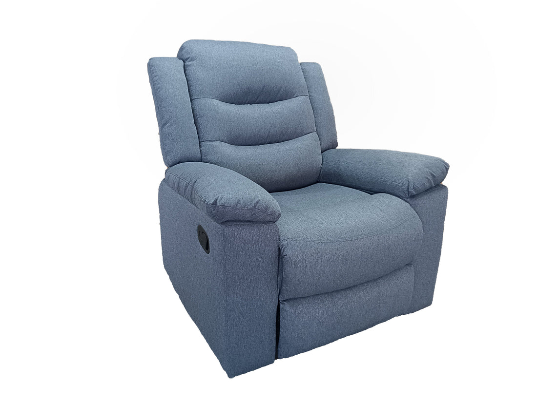Delano 1 Seater Manual Recliner Anti Scratch Leather Grey