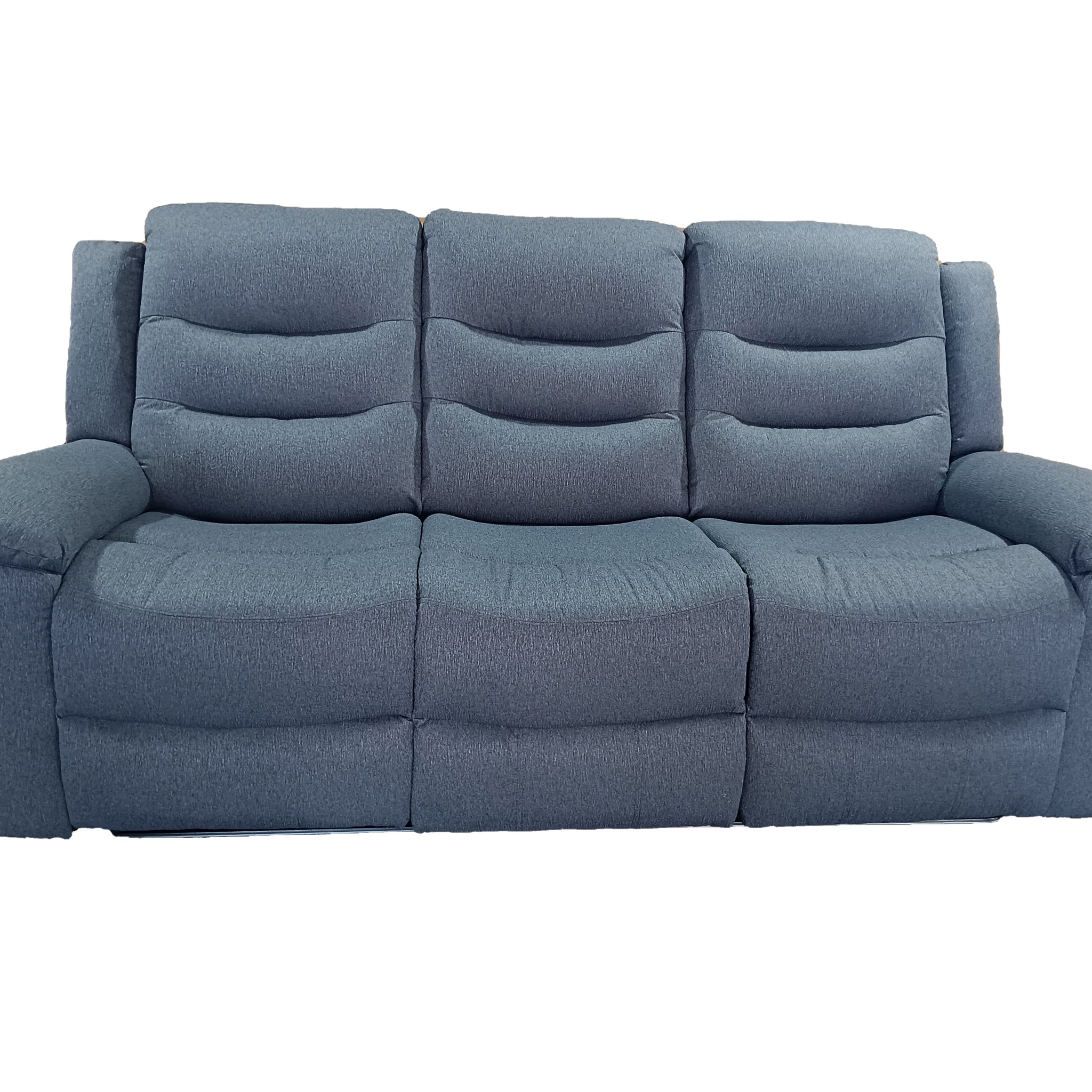 Delano 3 Seater Manual Recliner Anti Scratch Leather Grey