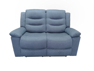 Delano 2 Seater Manual Recliner Anti Scratch Leather Grey