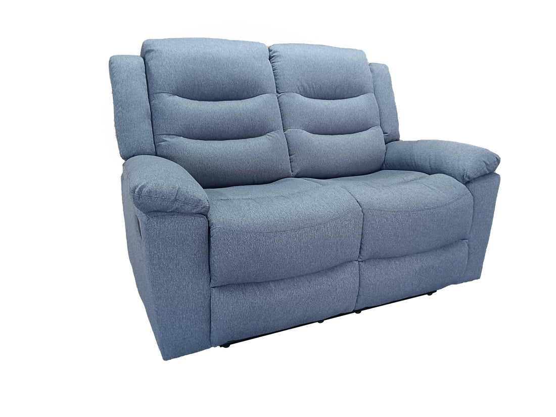 Delano 2 Seater Manual Recliner Anti Scratch Leather Grey