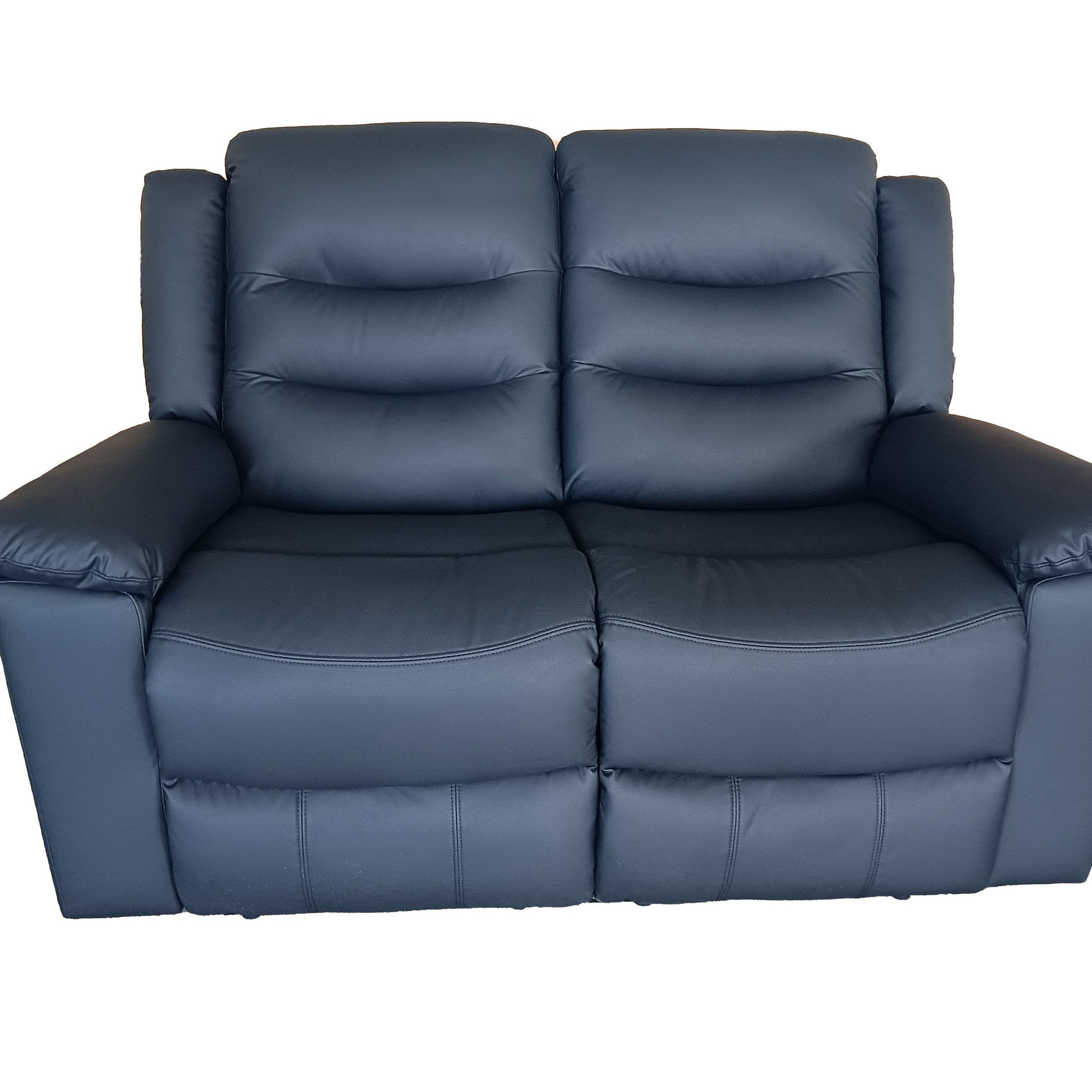 Delano 2 Seater Manual Recliner Anti Scratch Leather Black
