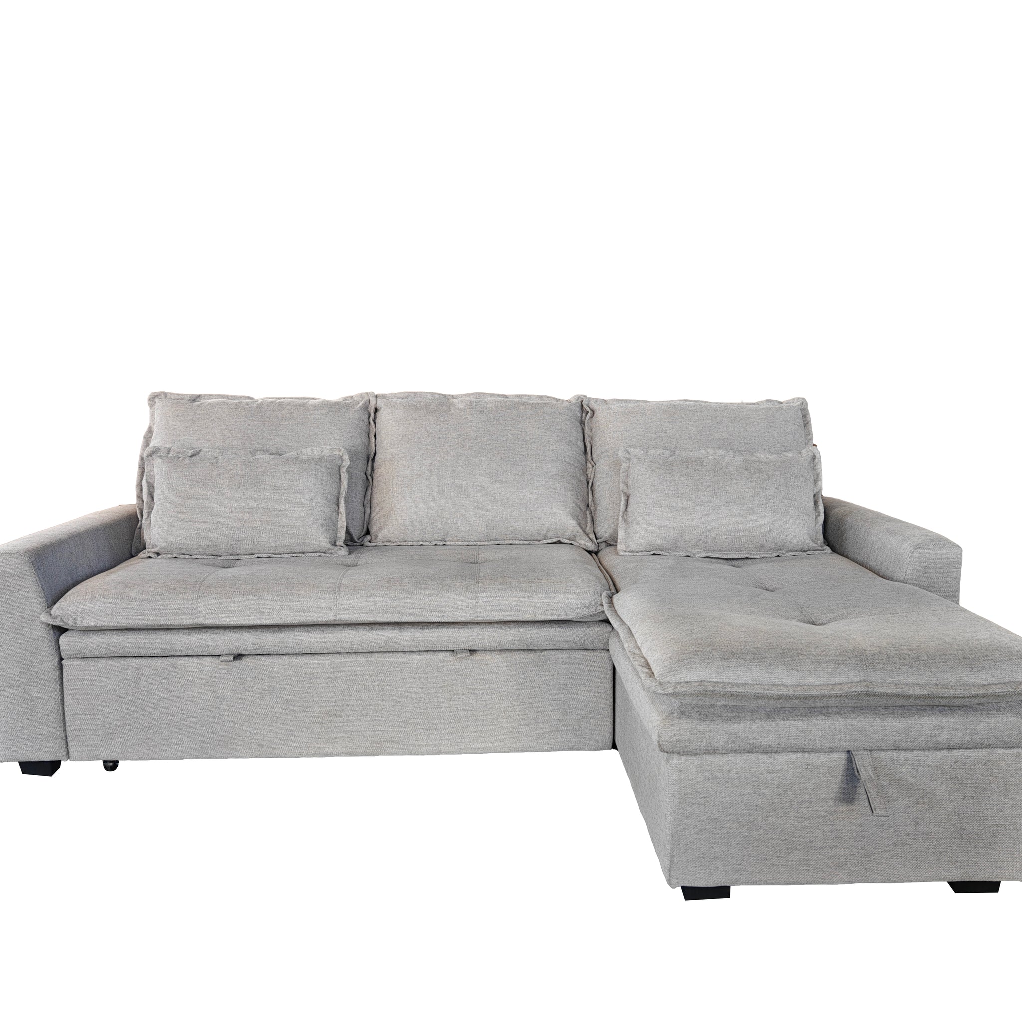 Luva Corner Sofa bed with Storage Chase Silver