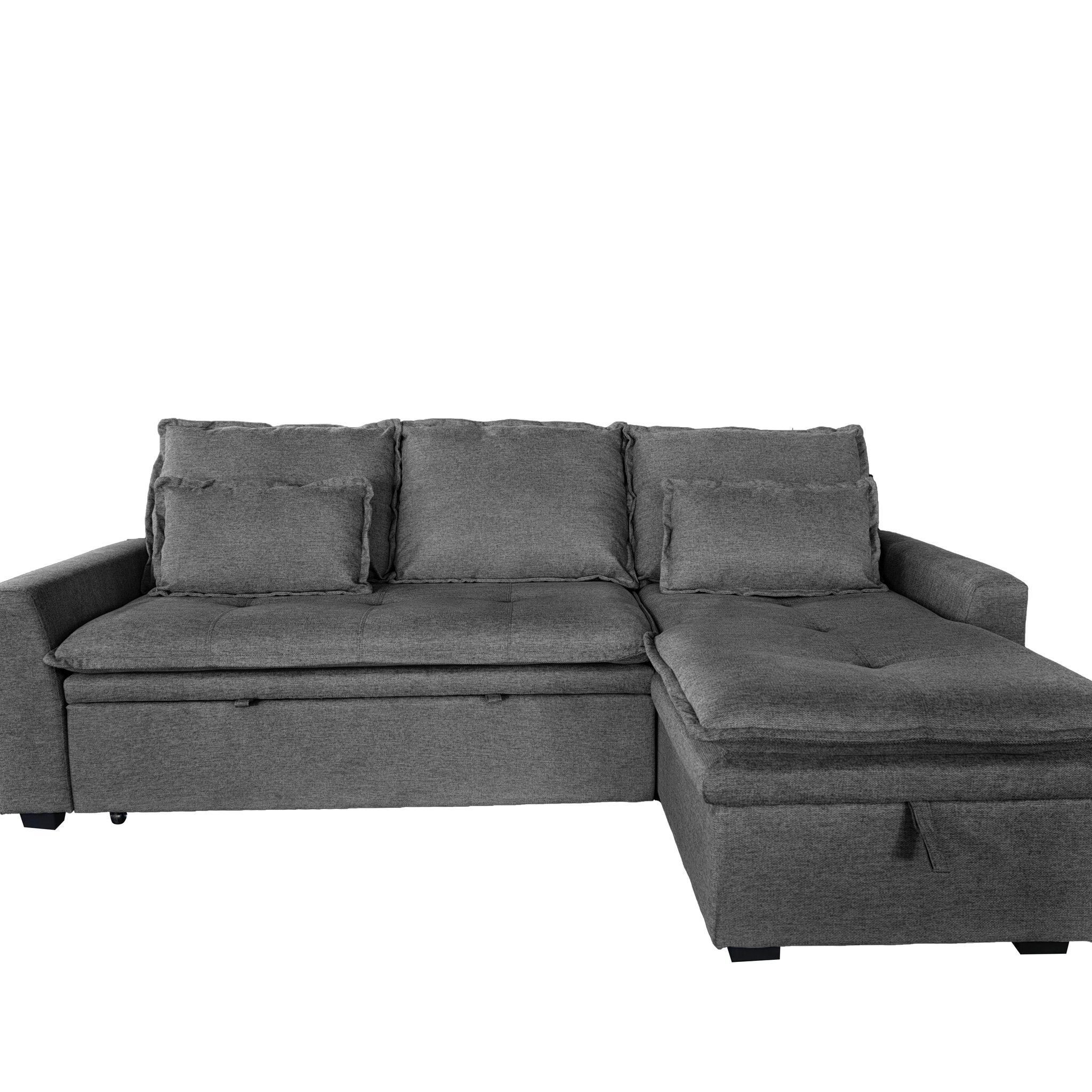 Luva Corner Sofa bed with Storage Chase Grey