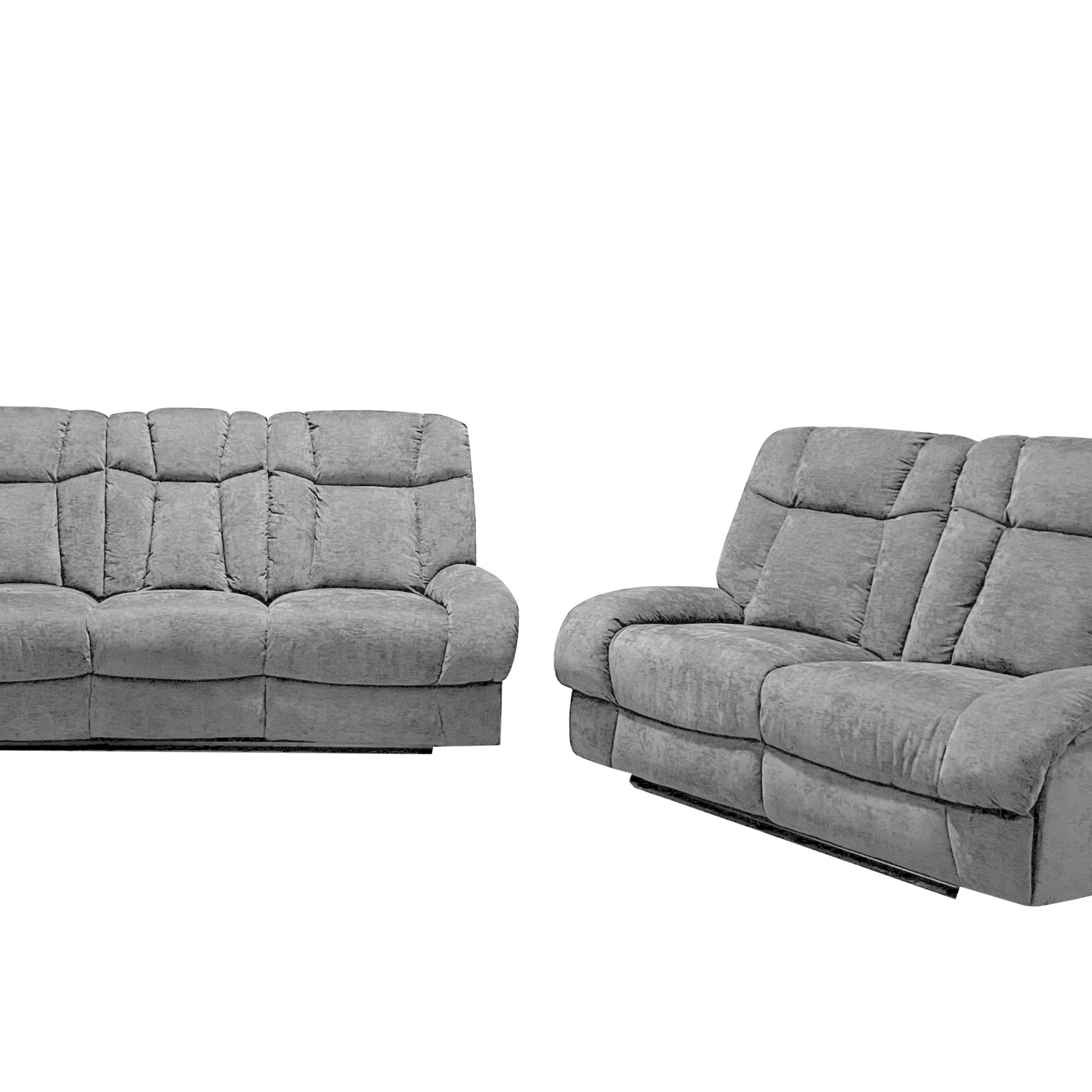 Marlow Fabric 2+3 Seater Electric Recliner Set Silver
