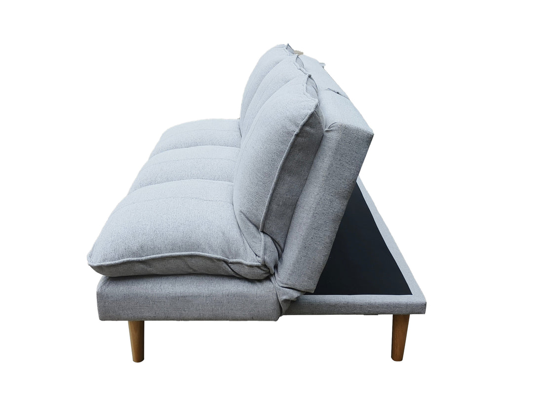 Retro 3 seater Click Clack sofa bed Silver