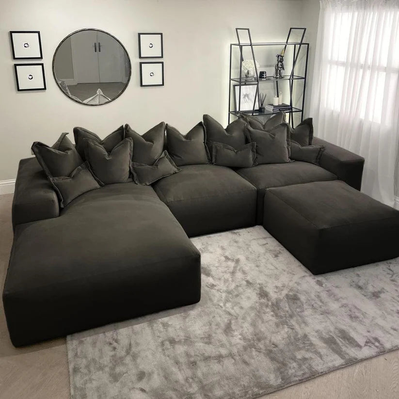 Lenox Velvet Pillow Back Sofa Range