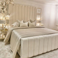 Luxury Cream Boucle Panel Bed
