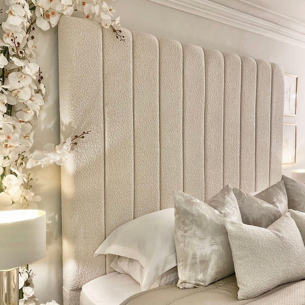 Luxury Cream Boucle Panel Bed