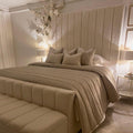 Luxury Cream Boucle Panel Bed