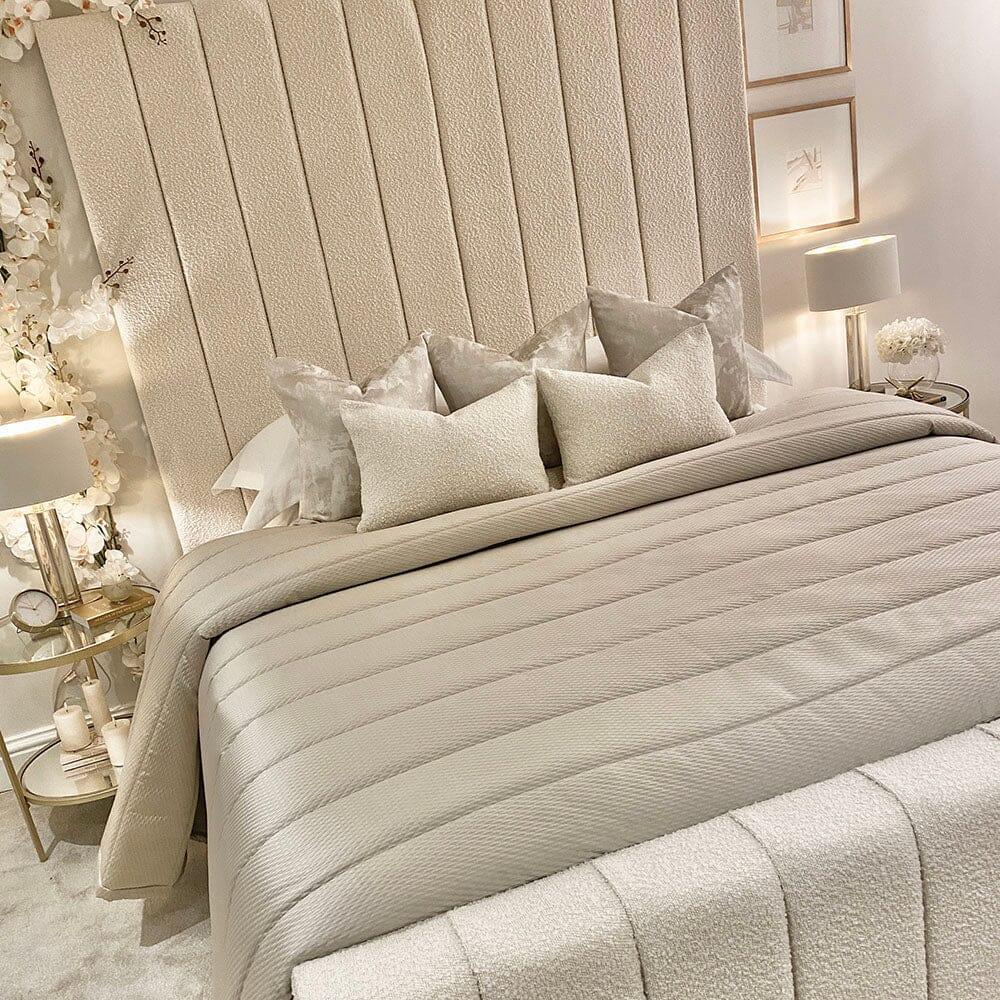 Luxury Cream Boucle Panel Bed
