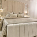 Luxury Cream Boucle Panel Bed